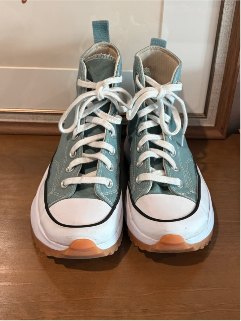EUC Converse Run Star Hike High Top Platform Sneakers - Teal - Size 7 - Picture 4 of 9